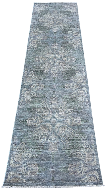 #C3320 European inspired hand-knotted wool runner 11'5" X 3'2"