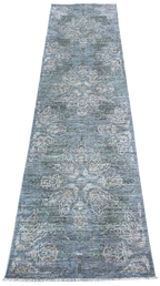 C3320 European inspired hand-knotted wool runner 3'2" x 11'5"