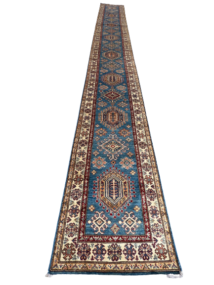 C5982907 Traditional Kazak Runner 2'6" x 19'7"