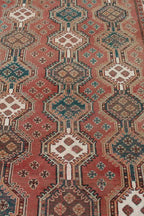 63260 Vintage Ghashghai Turk Baft Persian Rug 4'3" x 8'9"