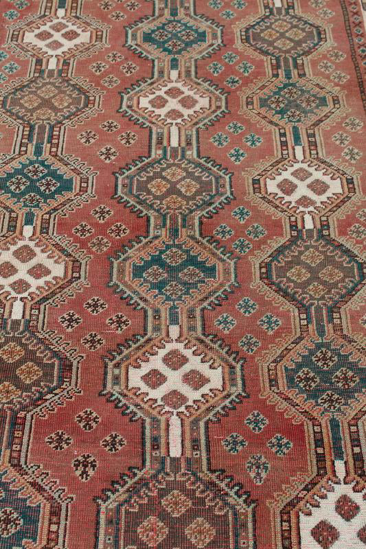 63260 Vintage Ghashghai Turk Baft Persian Rug 4'3" x 8'9"