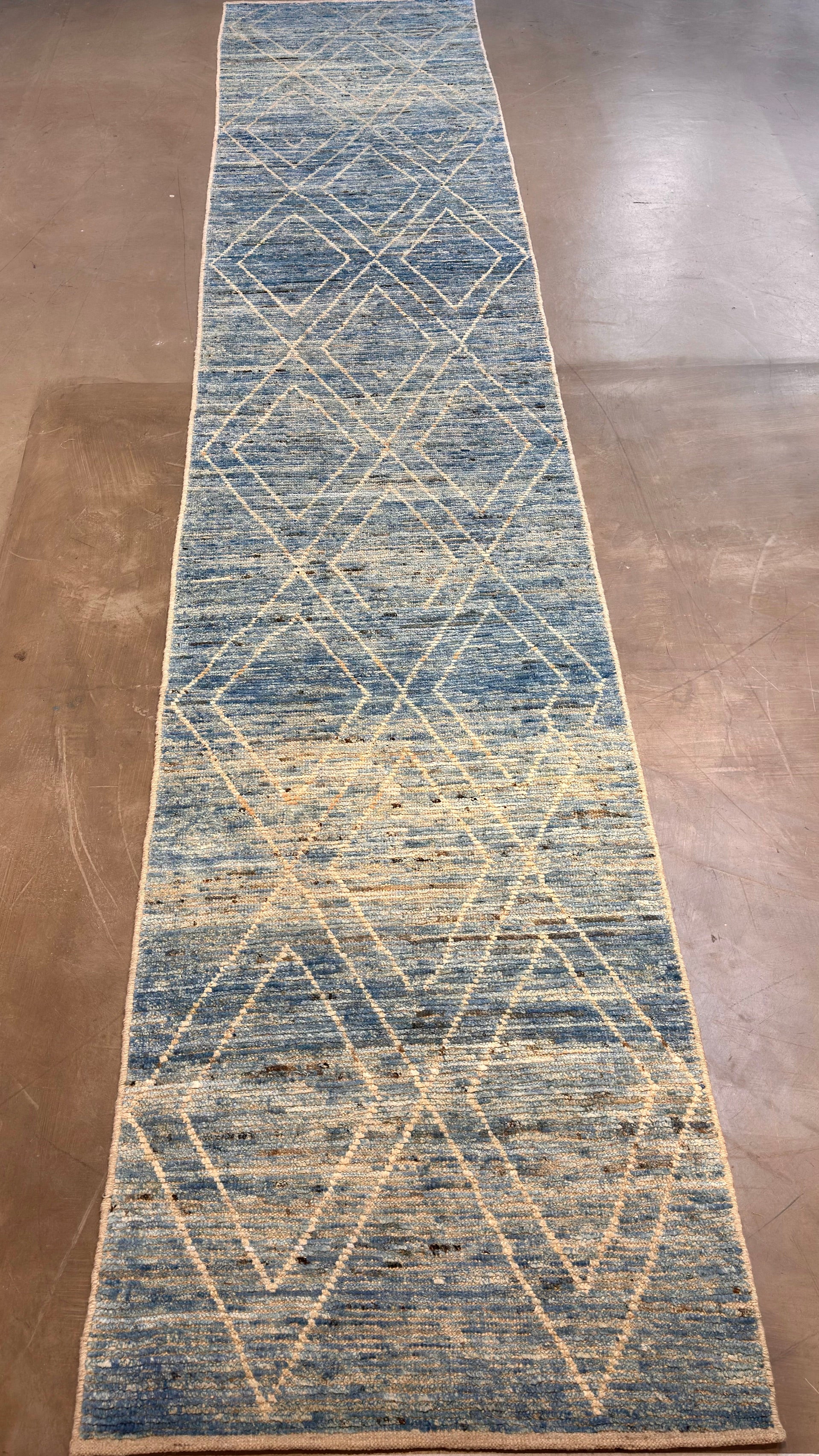 63880 Morrocon design runner, all wool , 3.02x16.01