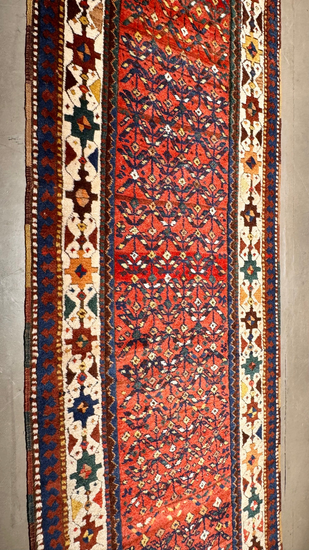 57313 Antique Kurdish Iran Runner 3'5"x11'