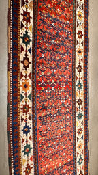 57313 Antique Kurdish Iran Runner 3'5"x11'