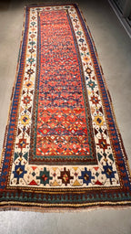 57313 Antique Kurdish Iran Runner 3'5"x11'
