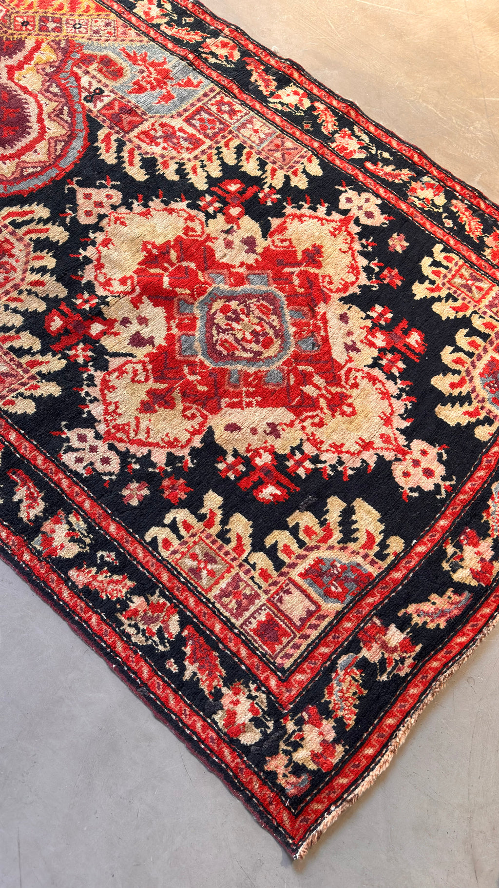 39161 Antique Karabagh runner 3'8"x18'4"