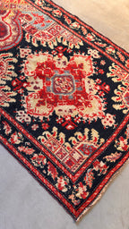 39161 Antique Karabagh runner 3'8"x18'4"