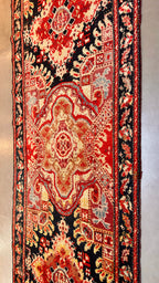 39161 Antique Karabagh runner 3'8"x18'4"