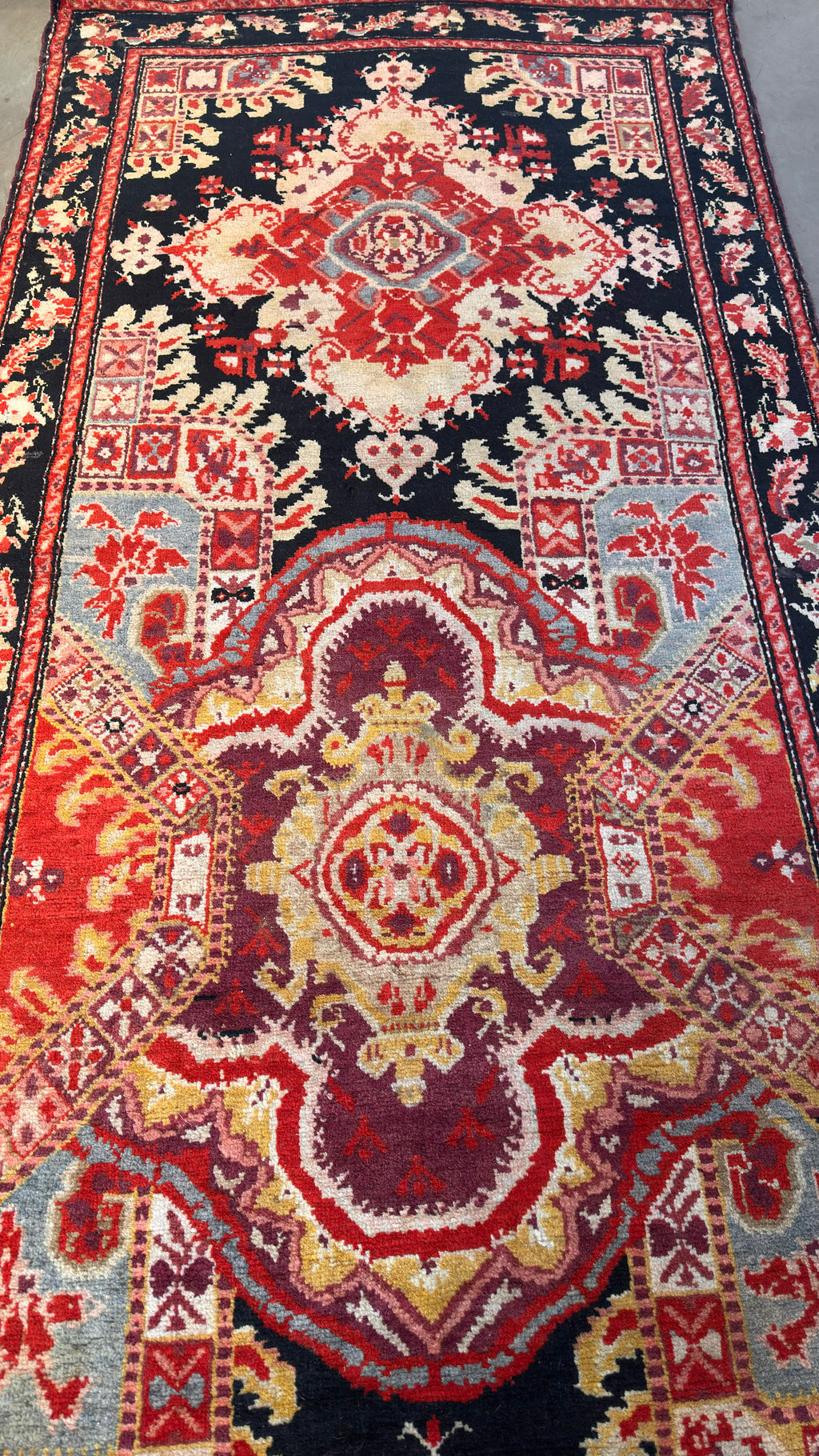 39161 Antique Karabagh runner 3'8"x18'4"