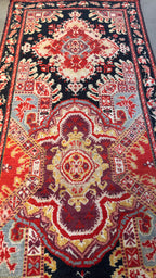 39161 Antique Karabagh runner 3'8"x18'4"