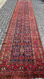 37964 Vintage Persian Tribal Runner 3.8x17.3