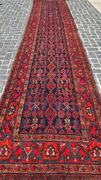 37964 Vintage Persian Tribal Runner 3.8x17.3