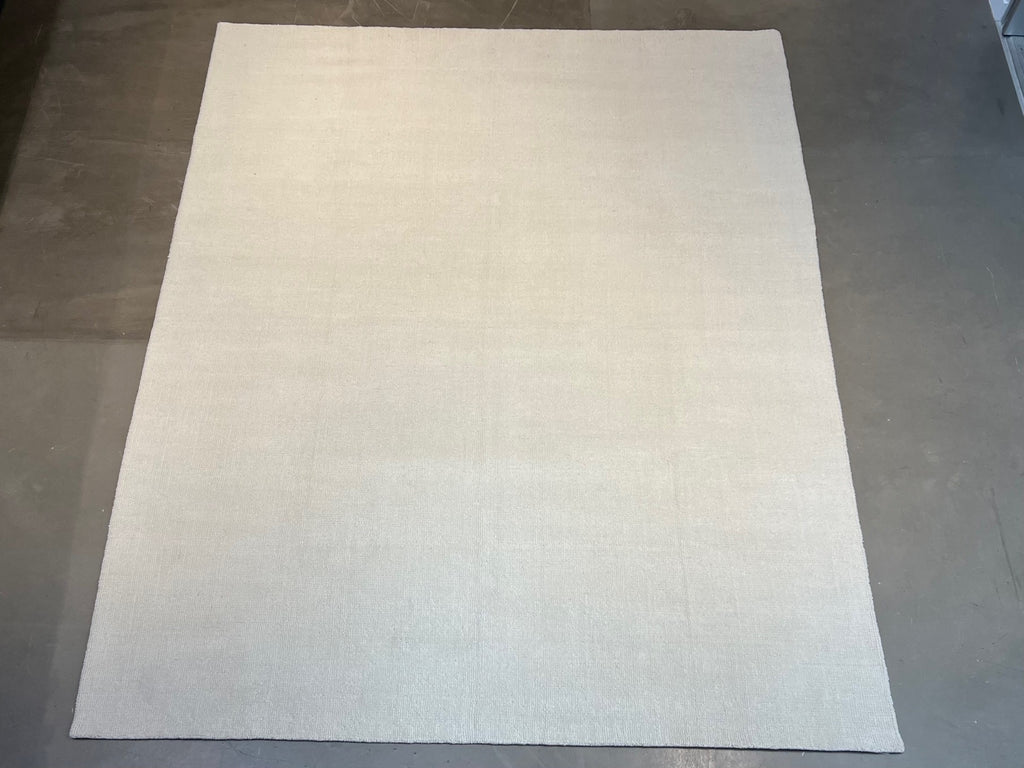 1027 Hand knotted wool rug solid White 9'x12'