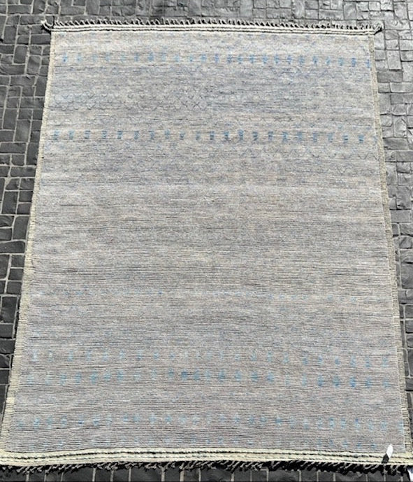 #1056  9'x12'4" Afgan Moroccon design  hand knotted wool rug