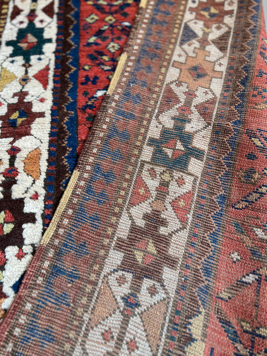 57313 Antique Kurdish Iran Runner 3'5"x11'