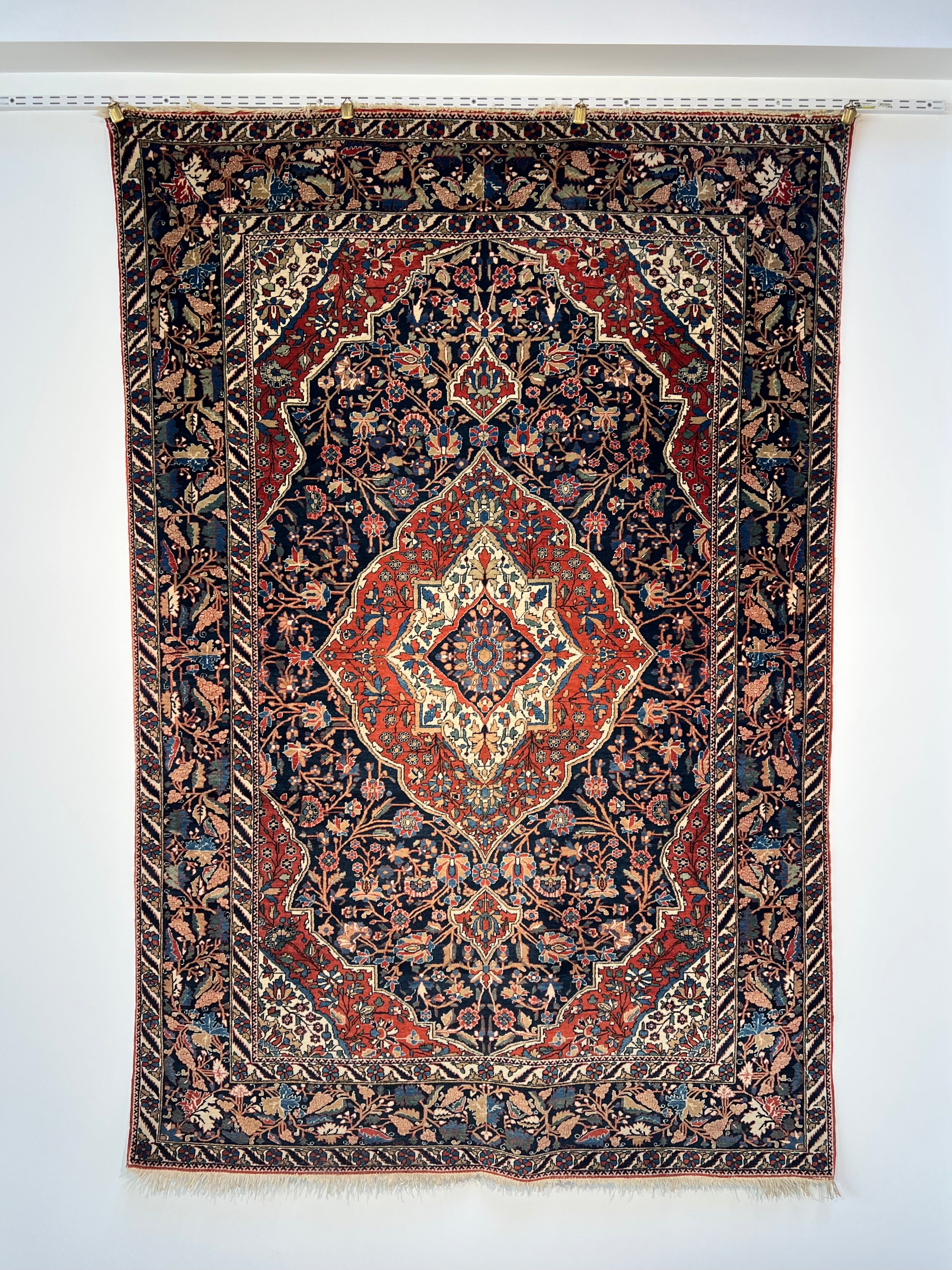61289 Antique Kashan 4'5"x6'7"