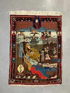 61268 2'8"x3'6" Reza Shah//Map of Iran