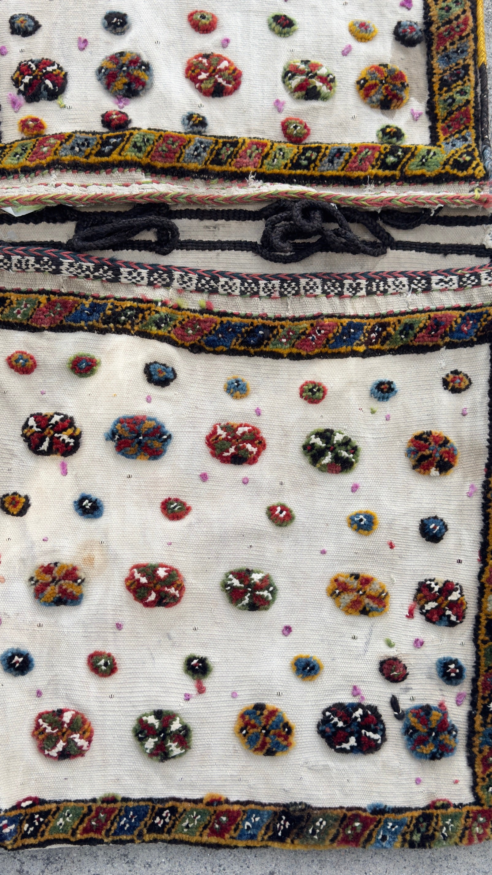 61274 Antique Persian Tribal small double bag 1.4x2.7