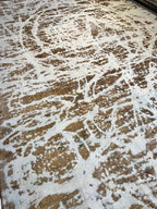 61638. 8'8"x13'6" Modernized Vintage Persian rug