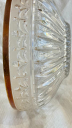 Crystal Bowl 9" by 4" Gilded rim, cut glass
