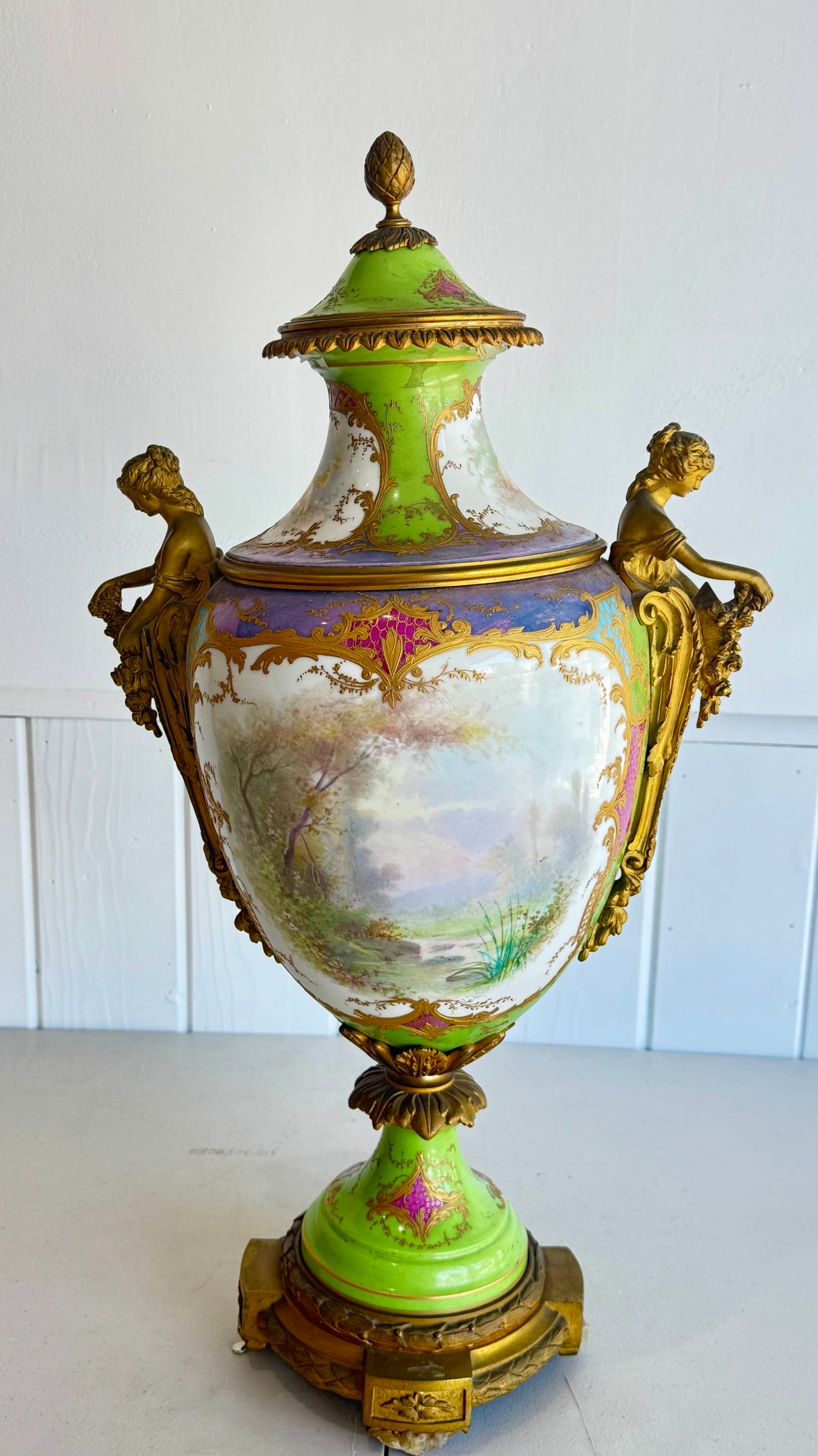 Antique French Porcelain Sevres 26"x9"