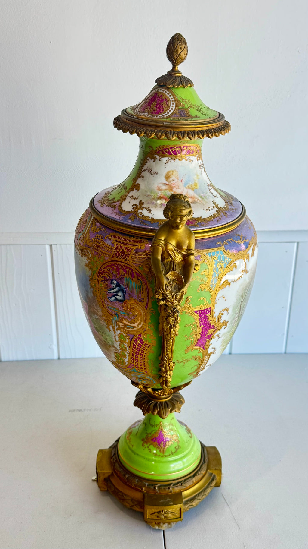 Antique French Porcelain Sevres 26"x9"
