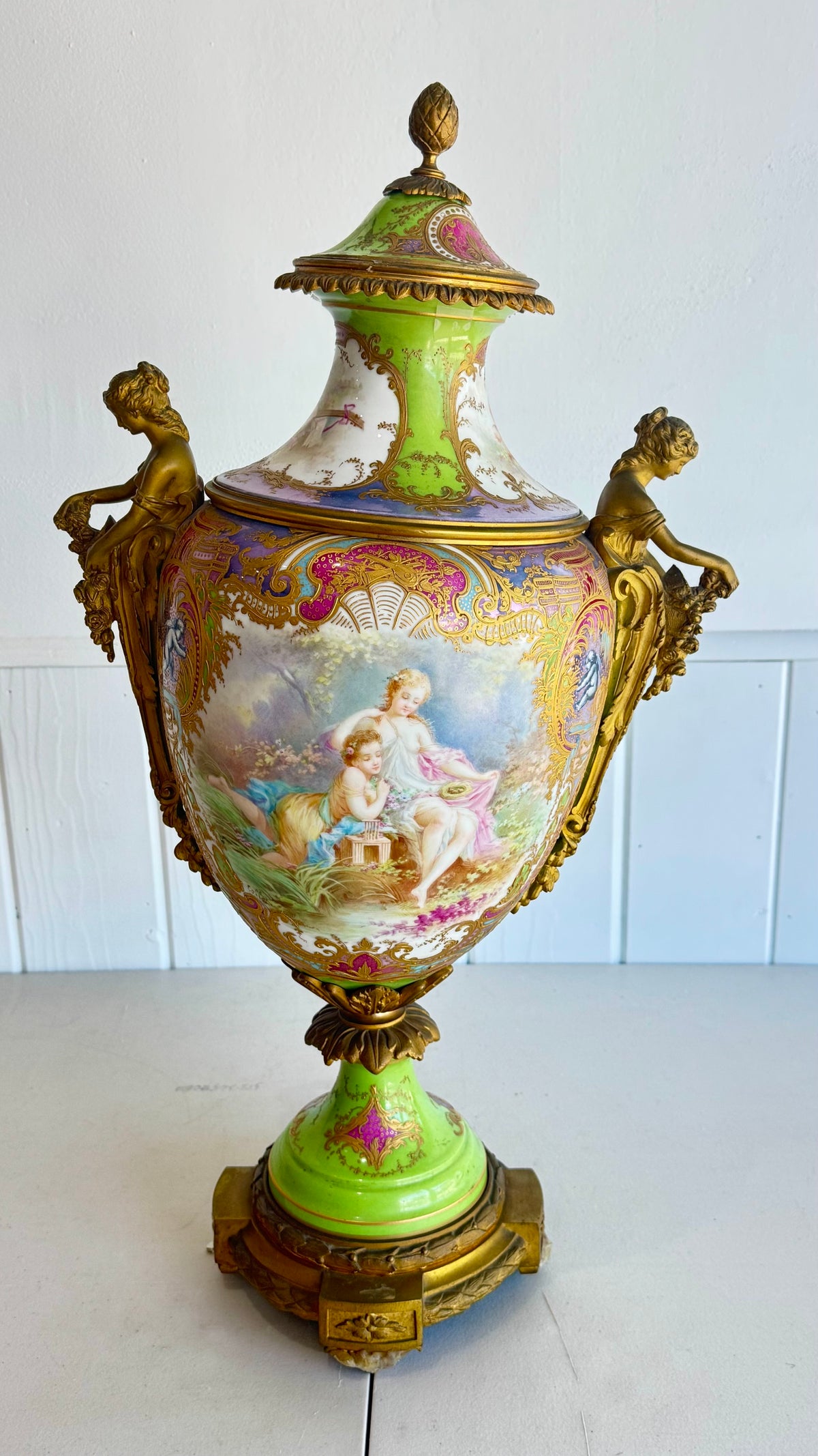 Antique French Porcelain Sevres 26"x9"