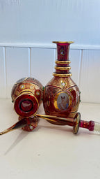 Pair of Qajar era Persian bohemian glass decanters/vases 21" by 6"