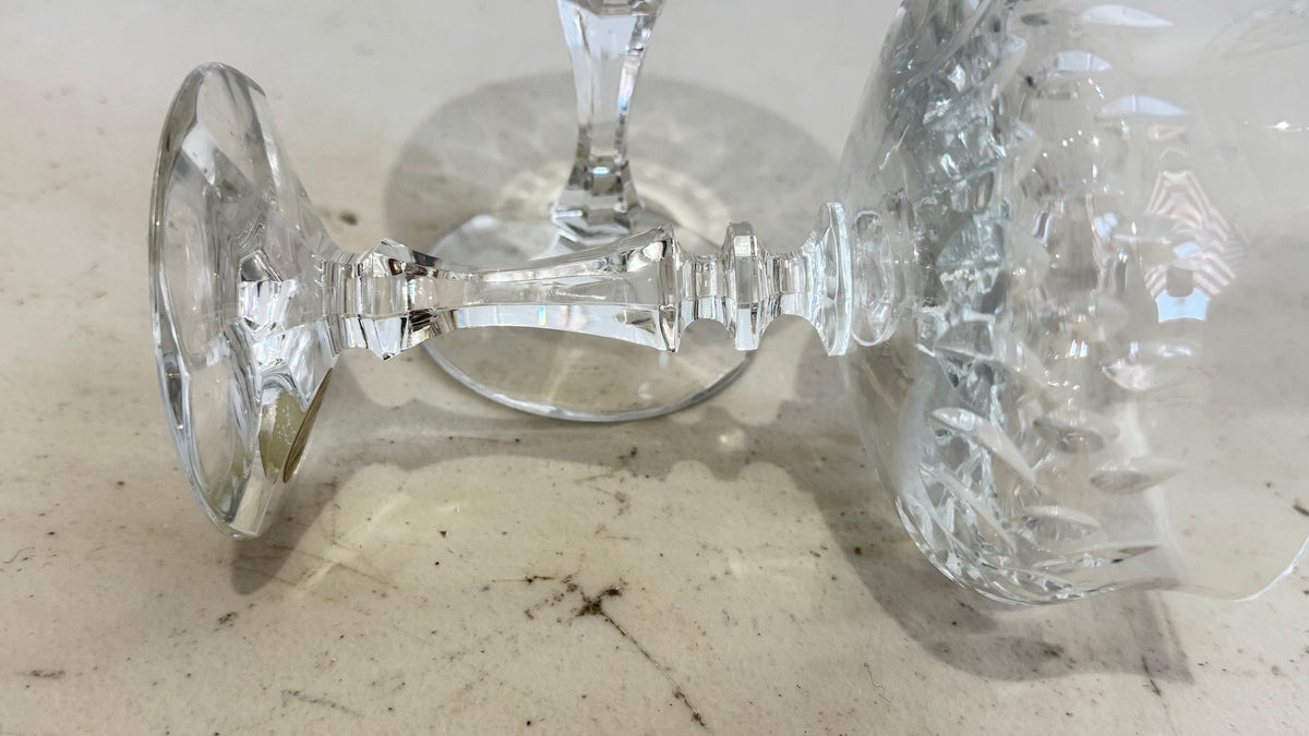 Vintage German 24% lead crystal (Echt Bleikristall) stemware and glassware pieces. 18 pieces