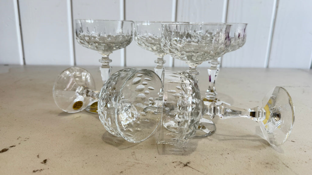 Vintage German 24% lead crystal (Echt Bleikristall) stemware and glassware pieces. 18 pieces
