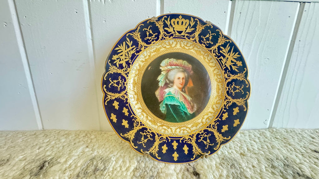Three antique Sevres porcelain cabinet plates