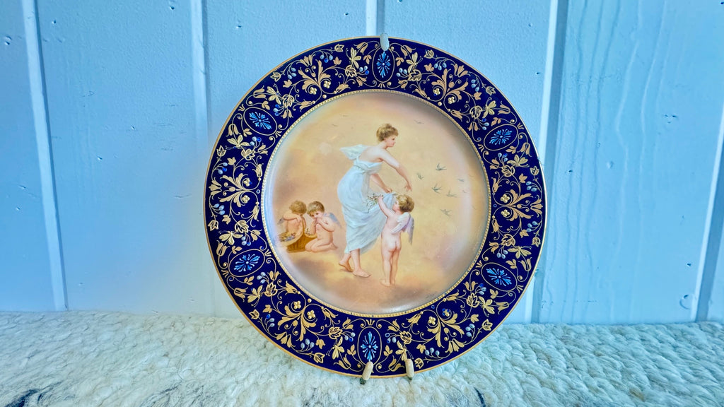 Three antique Sevres porcelain cabinet plates
