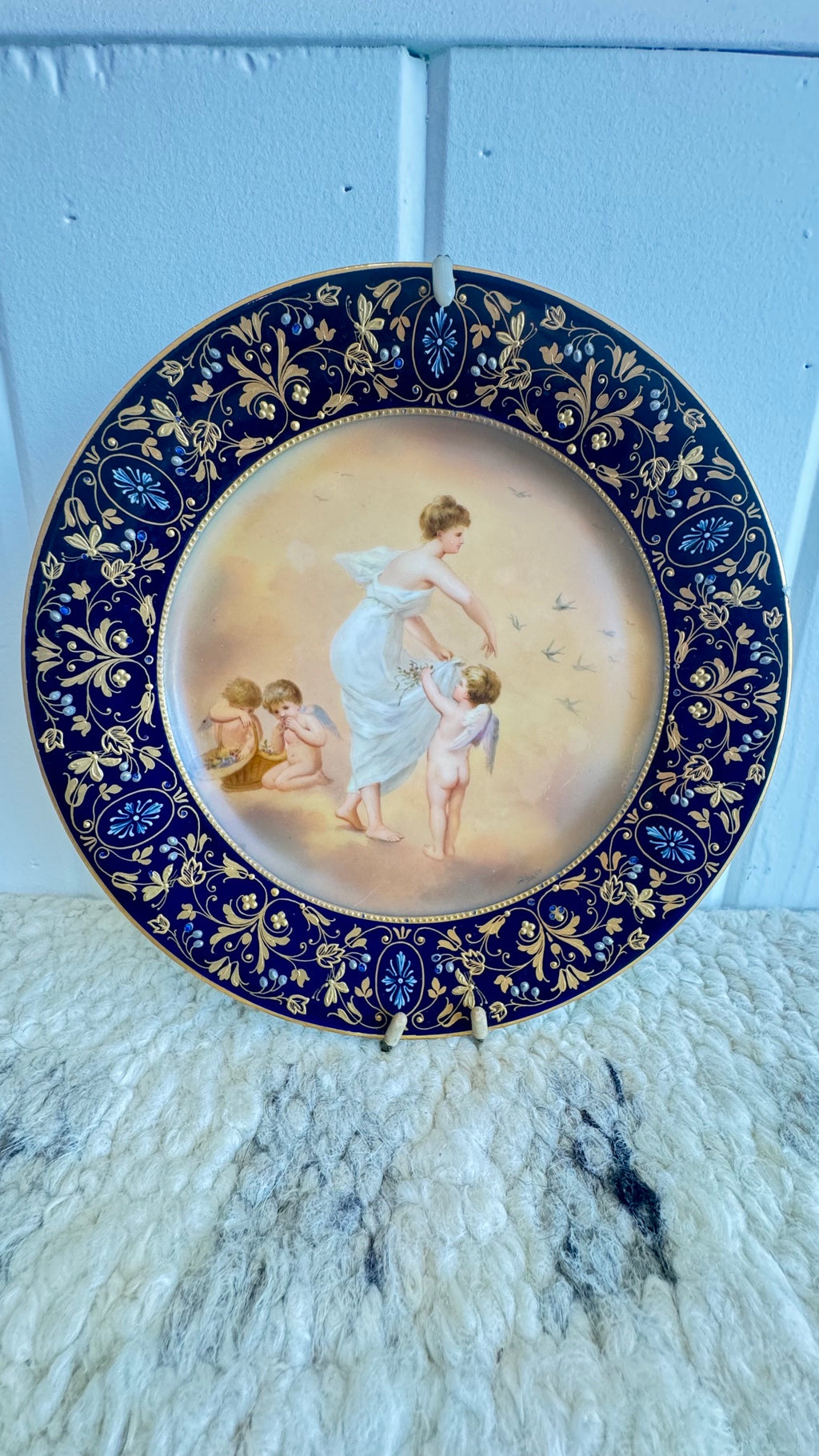 Three antique Sevres porcelain cabinet plates