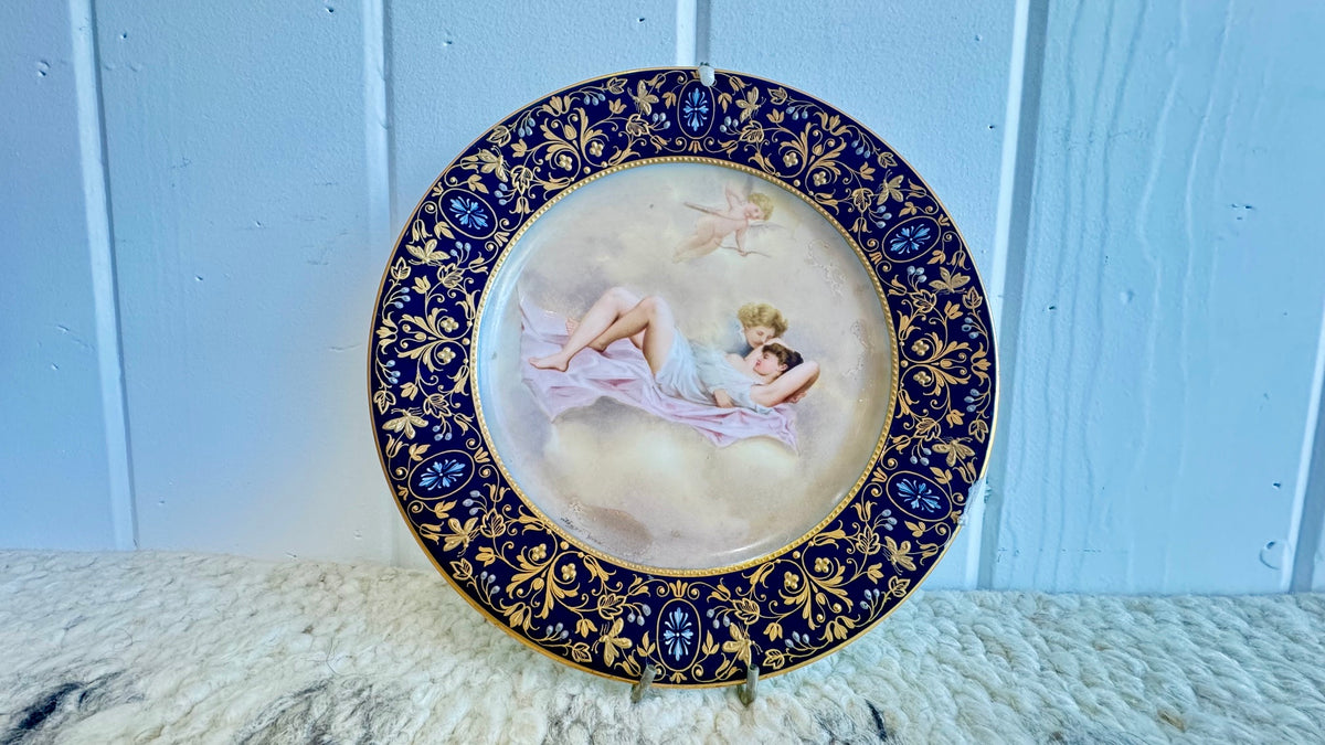 Three antique Sevres porcelain cabinet plates