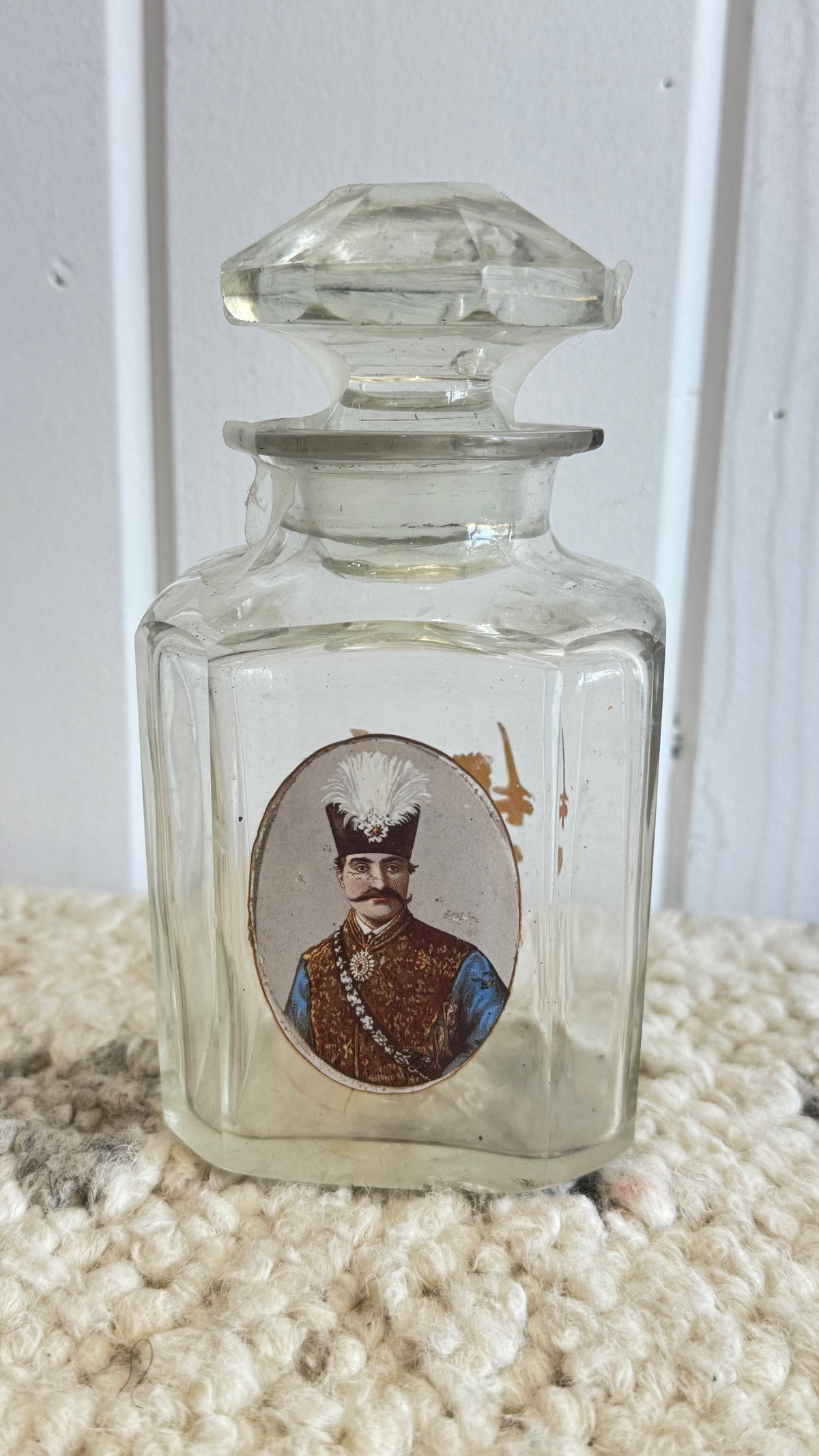 2 Antique Persian Qajar era reverse painted glass snuff bottles (19th Century)
