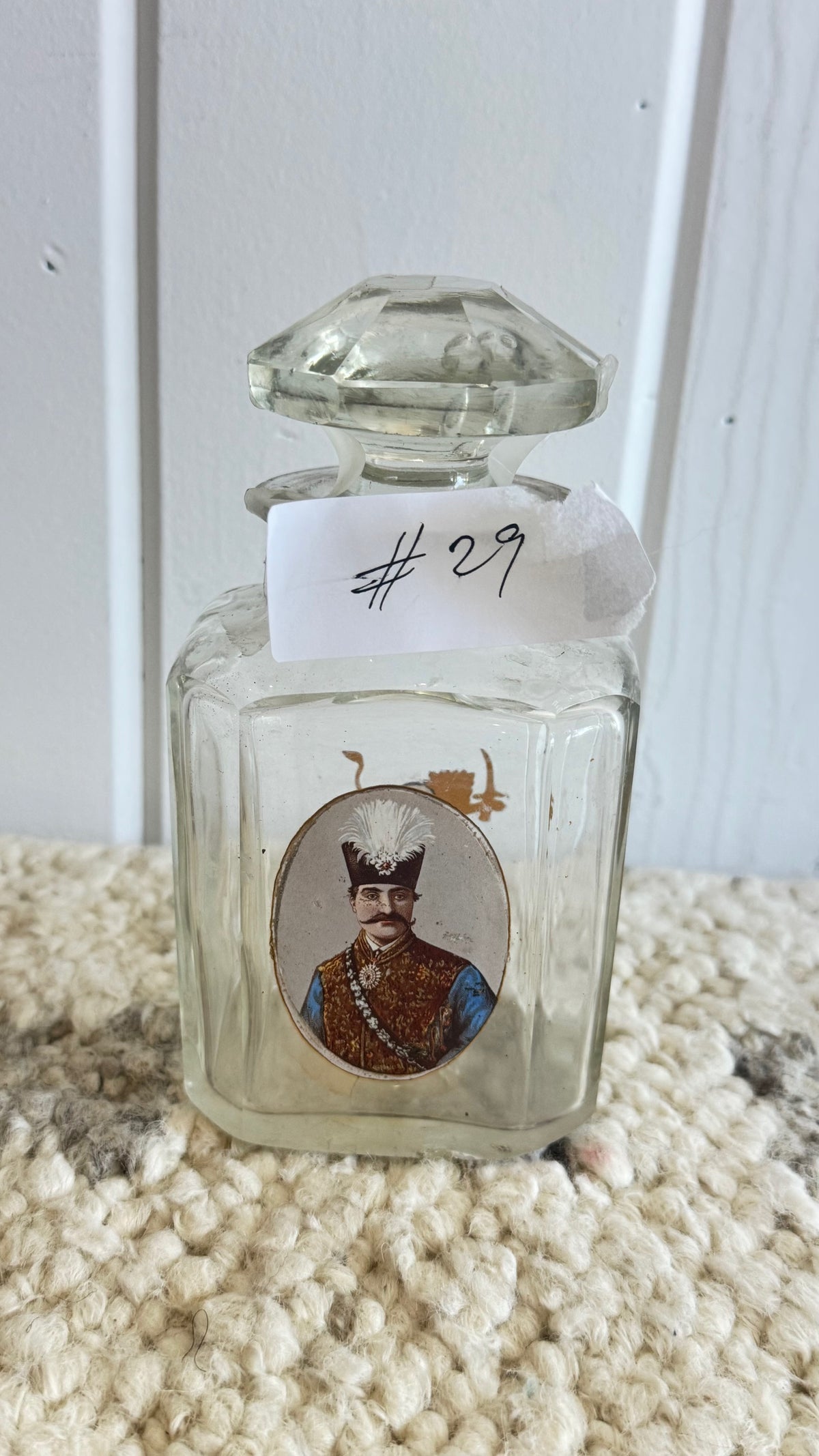 2 Antique Persian Qajar era reverse painted glass snuff bottles (19th Century)