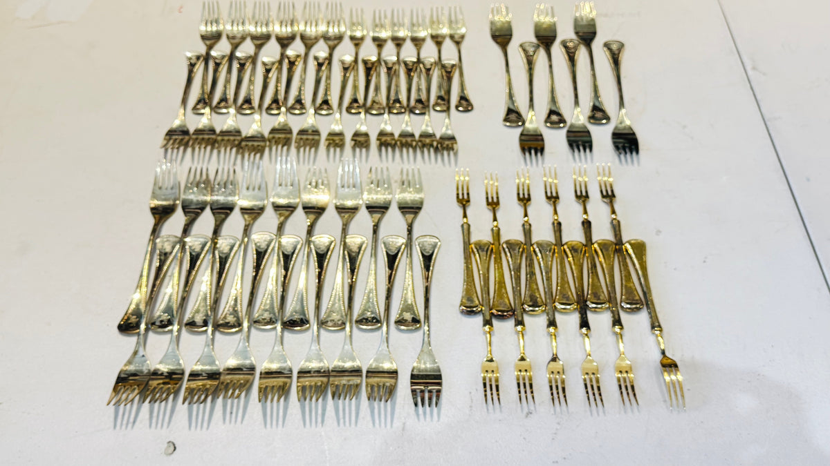Set of 60 piece vintage cutlery set marked Mertens Solingen Germany