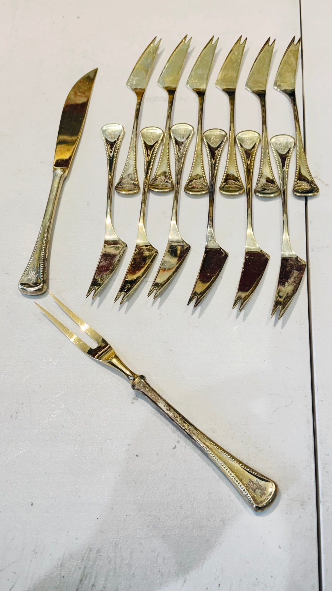 Set of 60 piece vintage cutlery set marked Mertens Solingen Germany
