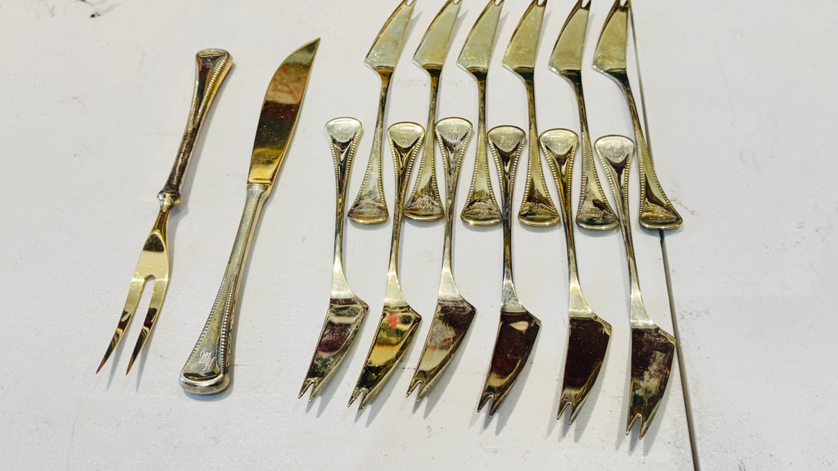 Set of 60 piece vintage cutlery set marked Mertens Solingen Germany