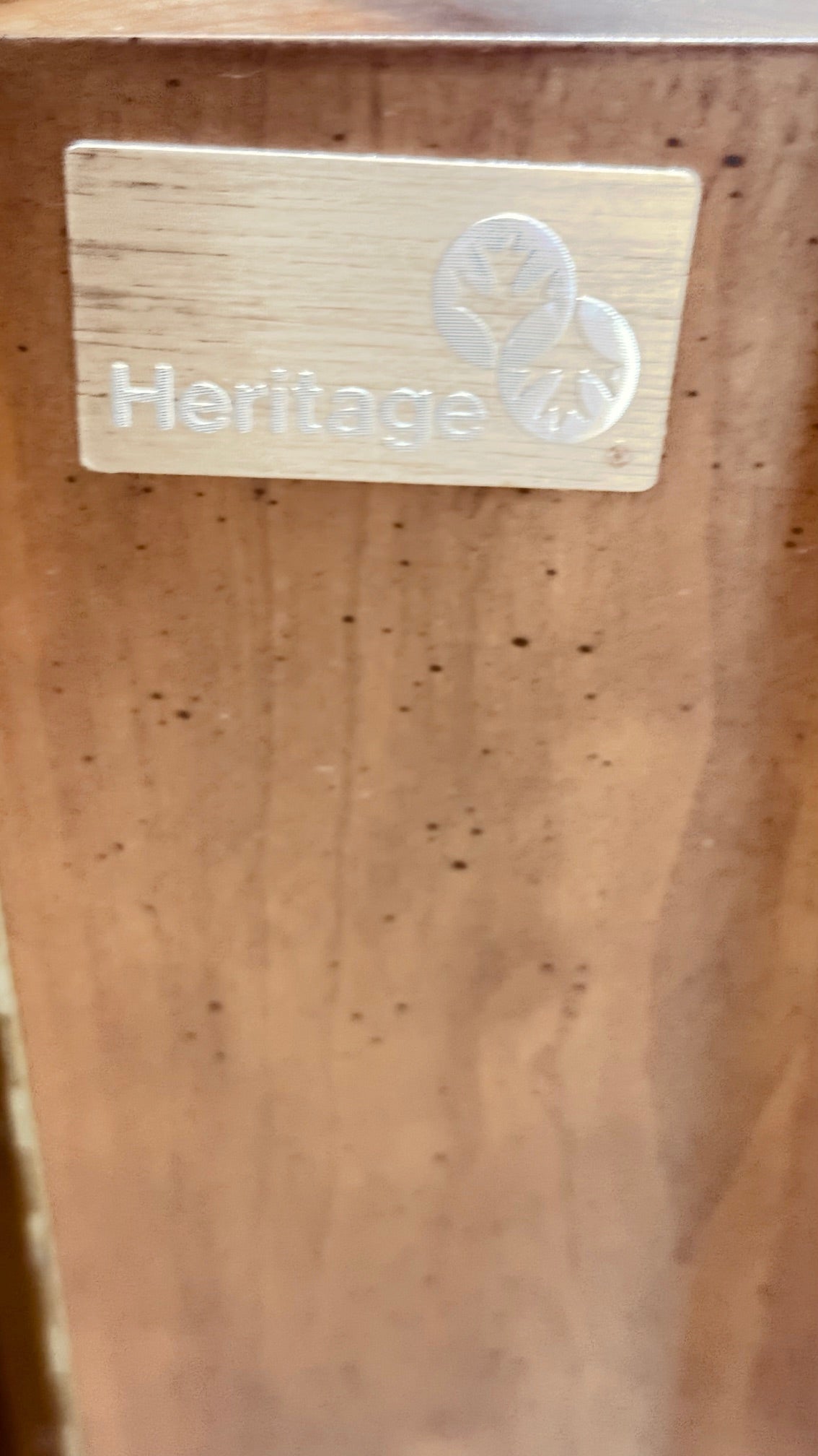 Vintage decorative hand carved wood drum side table