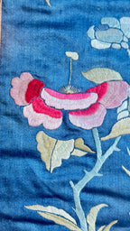 Antique framed Chinese silk panel (Qing Dynasty) 10"x22"