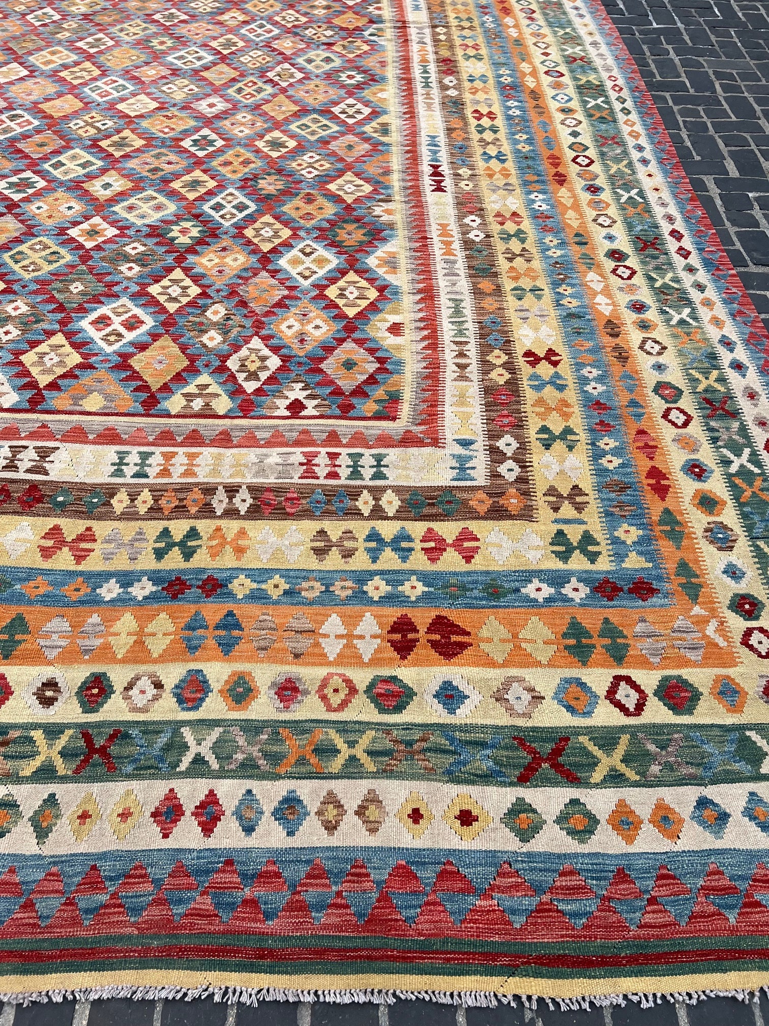 58754 Afghan Tribal Kilim 20'1