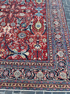 63480 Antique Tabriz 8'11" x 11'11"