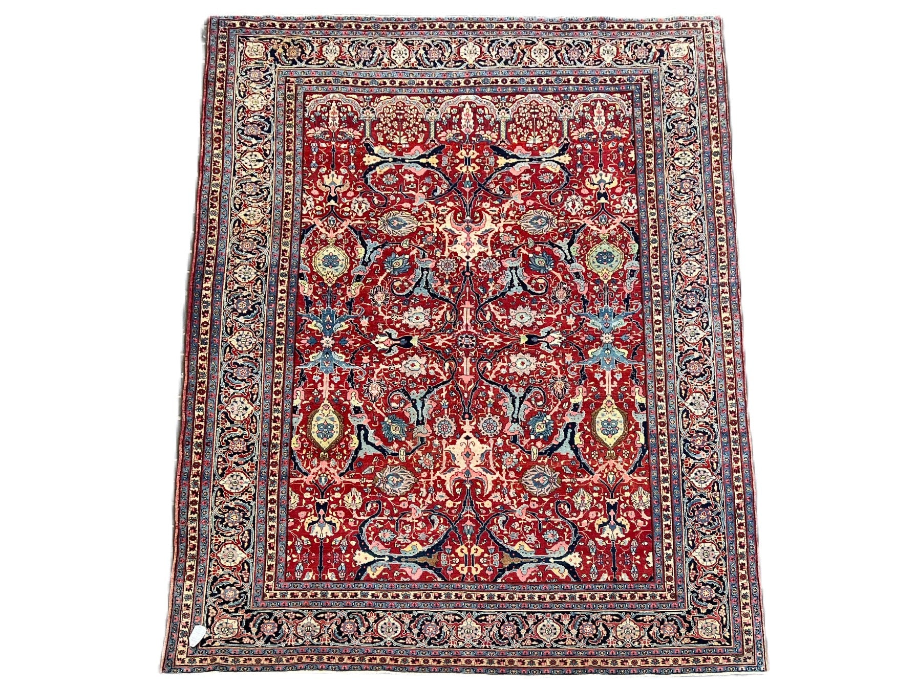 63480 Antique Tabriz 8'11" x 11'11"