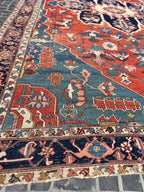 8/825 Antique Serapi Geometric 9'6"x15'6"