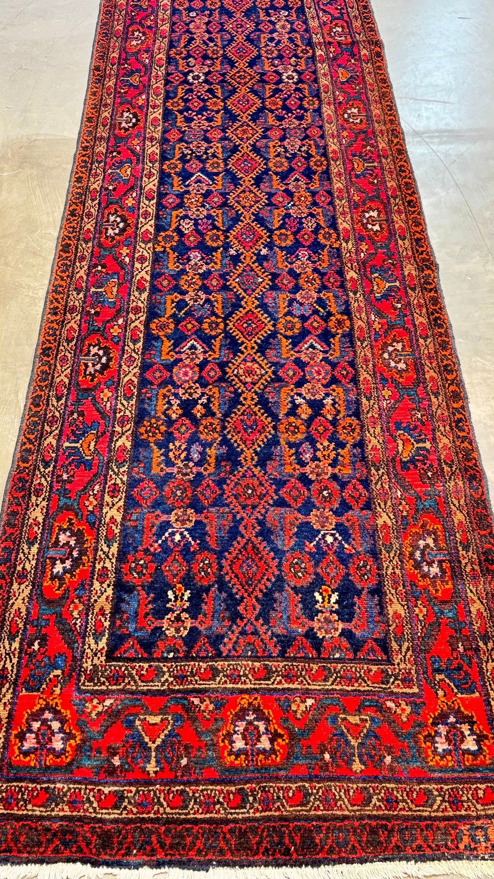 37964 Vintage Persian Tribal Runner 3.8x17.3