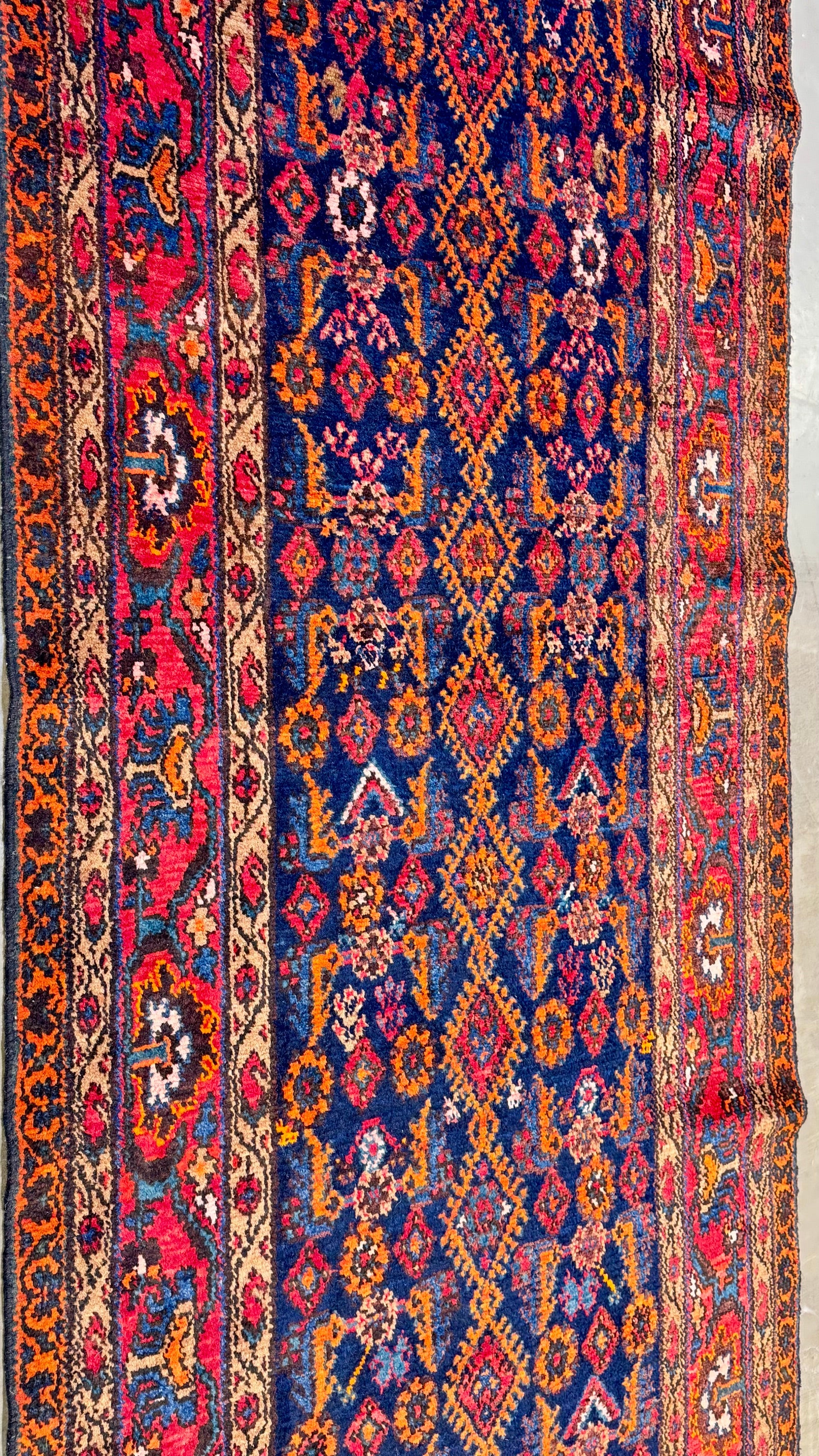 37964 Vintage Persian Tribal Runner 3.8x17.3