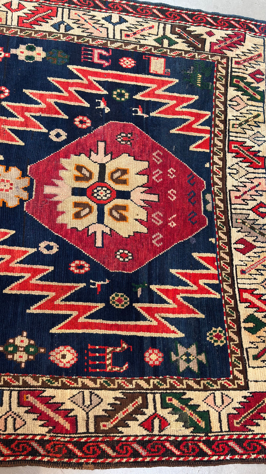 23A  Antique Armenian Gallery rug 4.03x10.10