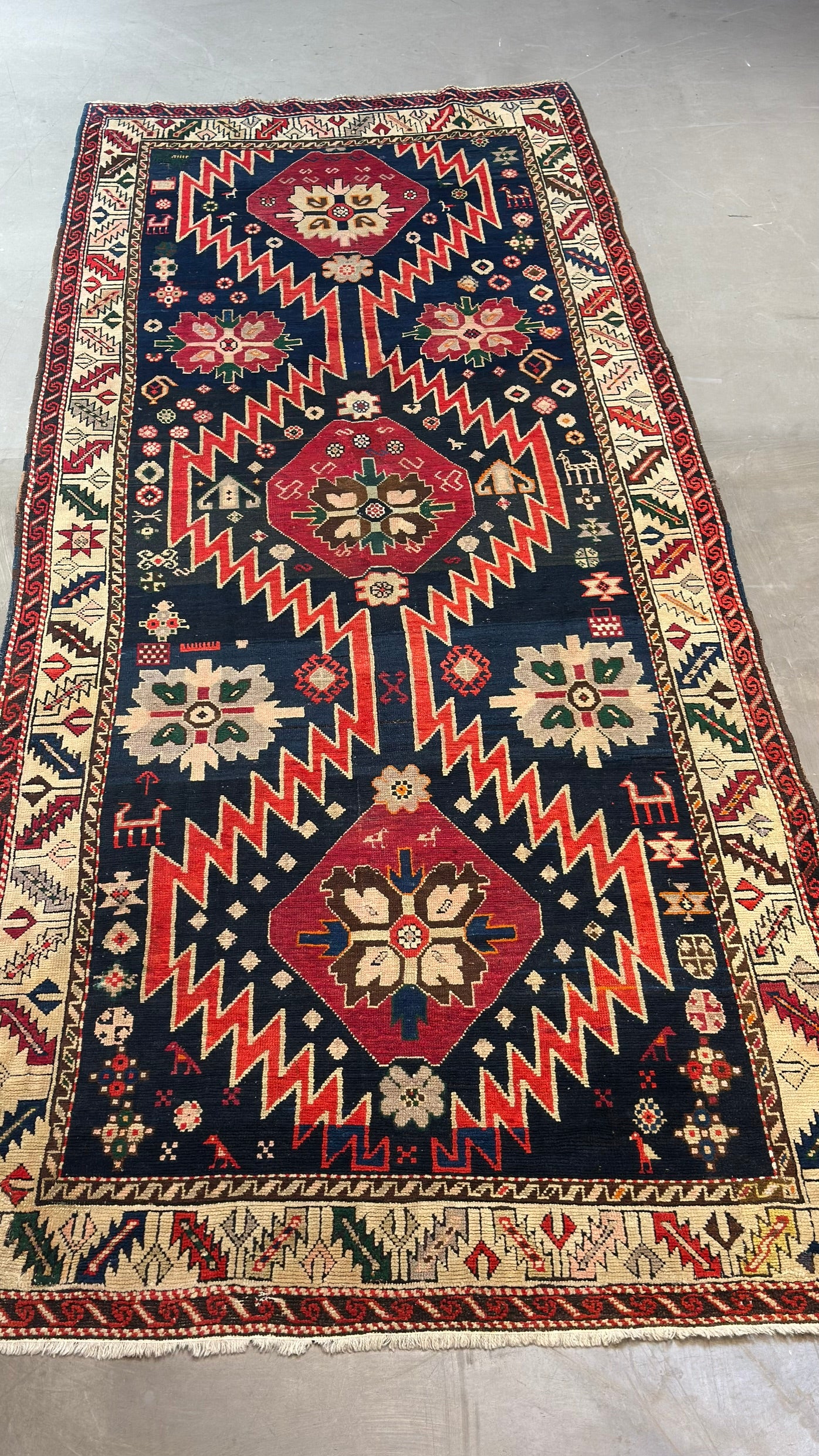 23A  Antique Armenian Gallery rug 4.03x10.10