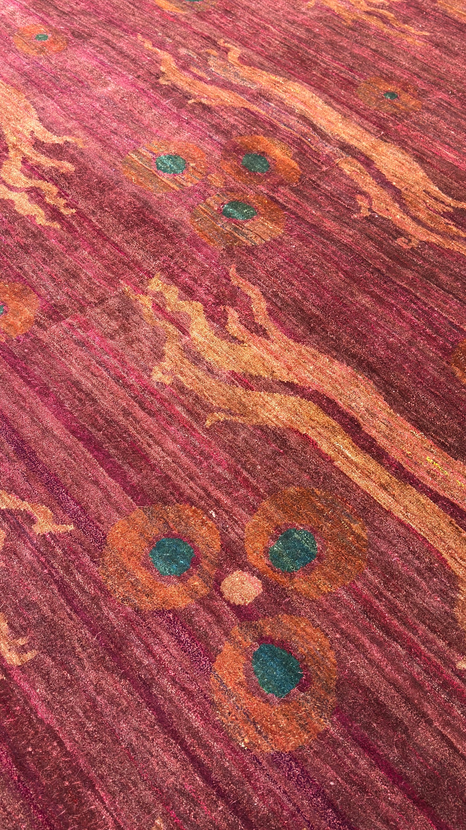 58443 Emre All Silk hand knotted Dragon Rose 8'6" x 10'9"